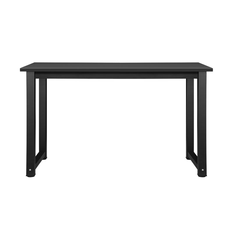 Oikiture Home Office Desk and Chair Set Black Computer Table