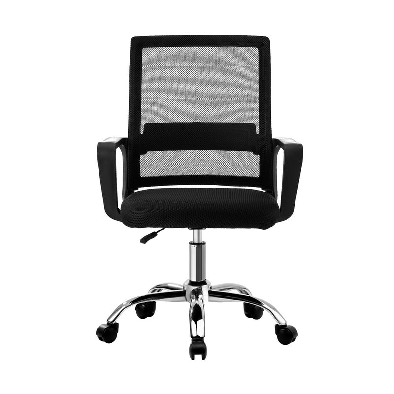 Oikiture Home Office Desk and Chair Set Black Computer Table