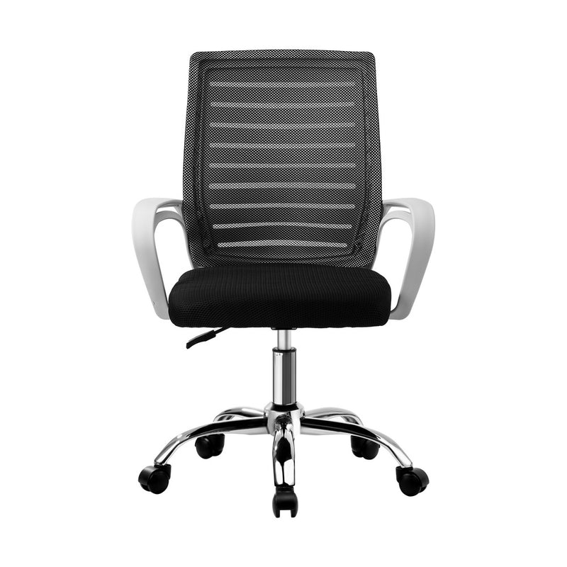 Oikiture Home Office Desk and Chair Set BK&WH Table Office Chair