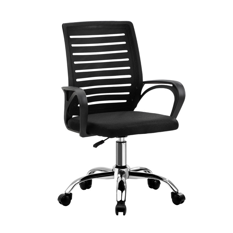 Oikiture Home Office Desk and Chair Set BK&WH Desk Office Chair