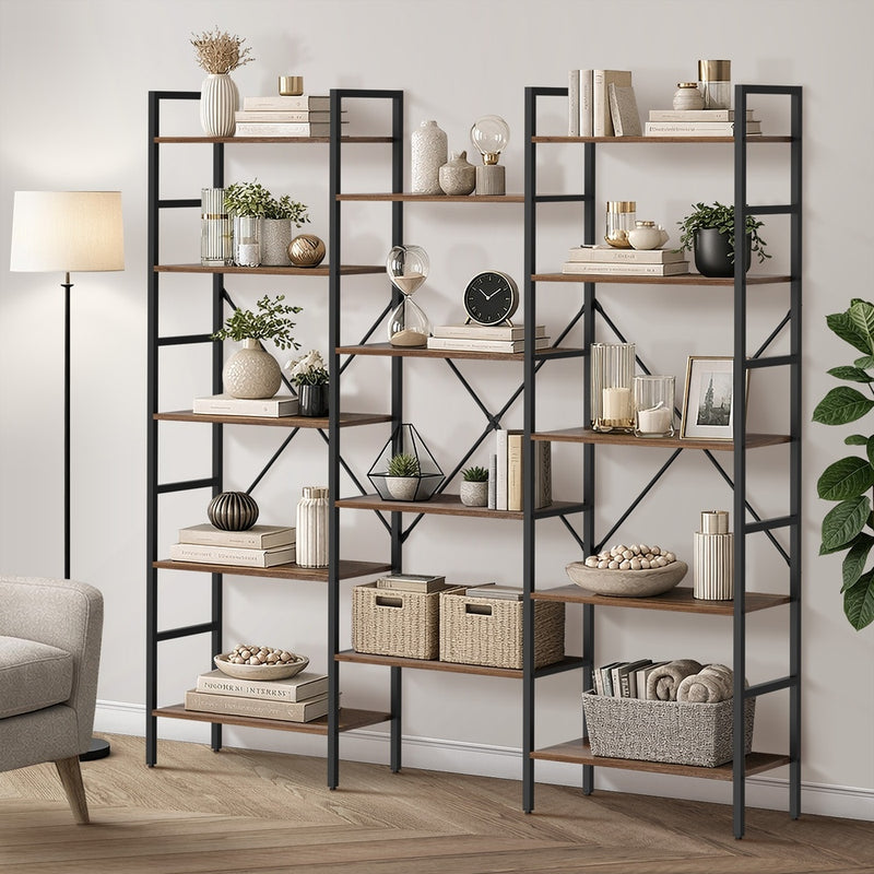 Oikiture 14 Tier Display Shelf Stand Bookshelf Metal Storage 1.76m