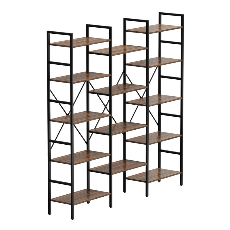 Oikiture 14 Tier Display Shelf Stand Bookshelf Metal Storage 1.76m