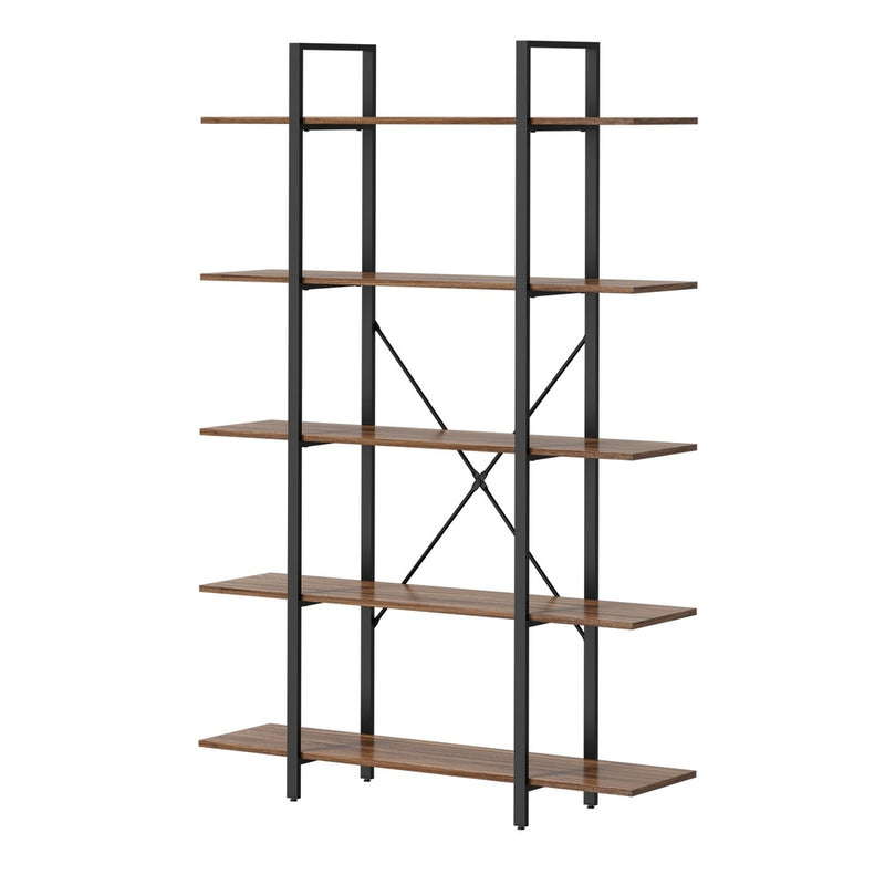 Oikiture 5 Tier Display Shelf Stand Bookshelf Metal Storage 1.2m