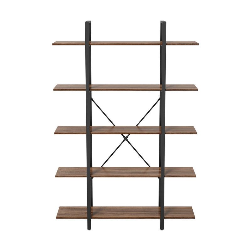 Oikiture 5 Tier Display Shelf Stand Bookshelf Metal Storage 1.2m