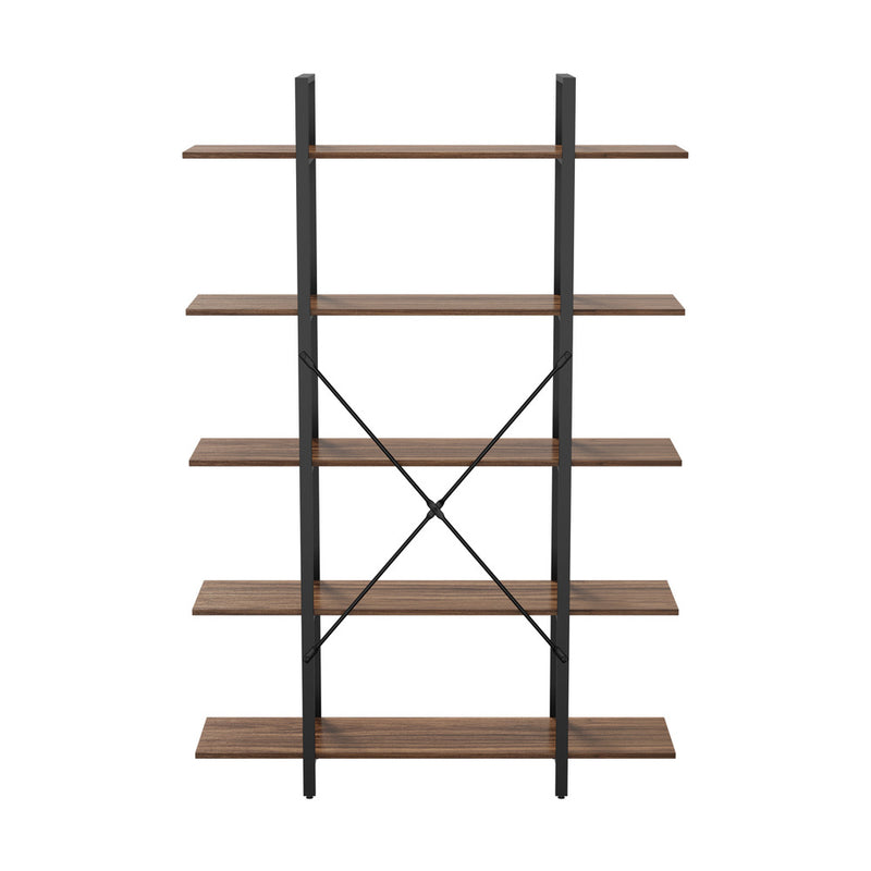 Oikiture 5 Tier Display Shelf Stand Bookshelf Metal Storage 1.2m