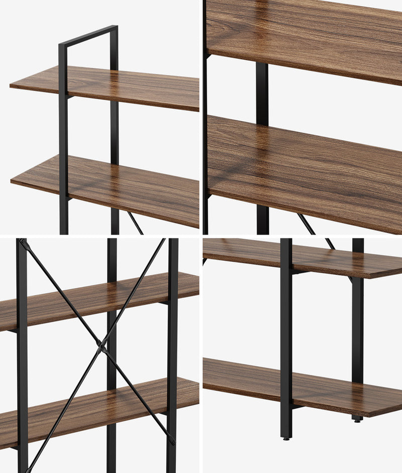 Oikiture 5 Tier Display Shelf Stand Bookshelf Metal Storage 1.2m
