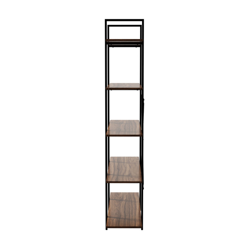 Oikiture 5 Tier Display Shelf Stand Bookshelf Metal Rack 1.35m