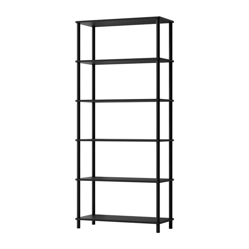 Oikiture Display Shelf 6 Tier Bookshelf Storage Rack Black