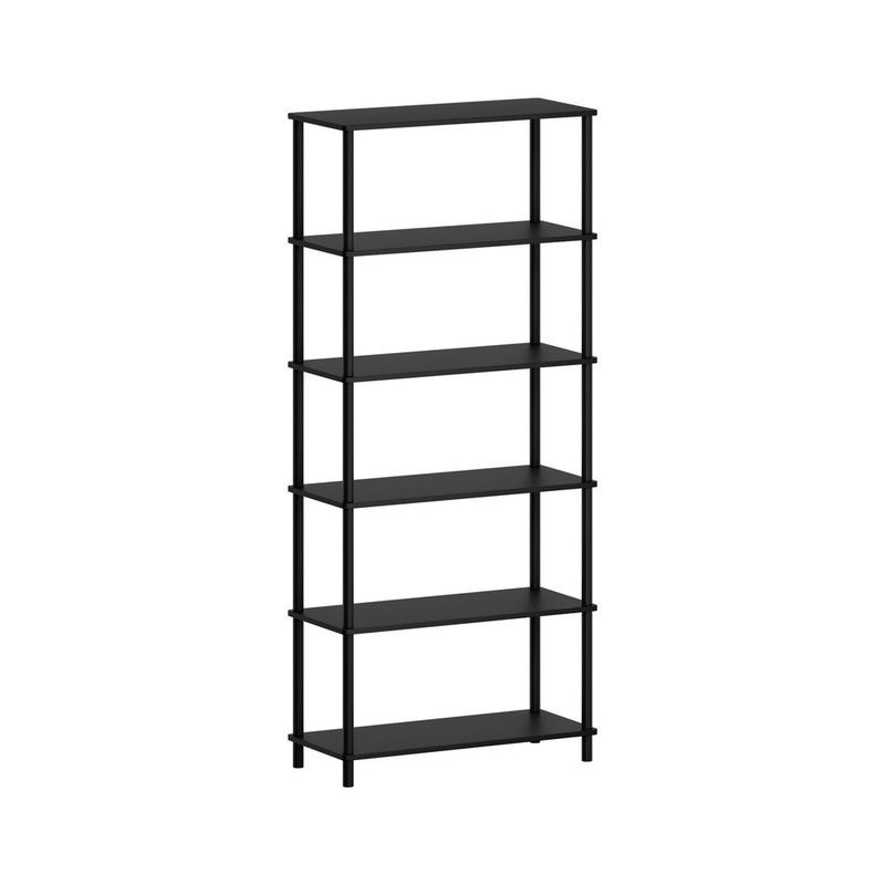 Oikiture Display Shelf 6 Tier Bookshelf Storage Rack Black