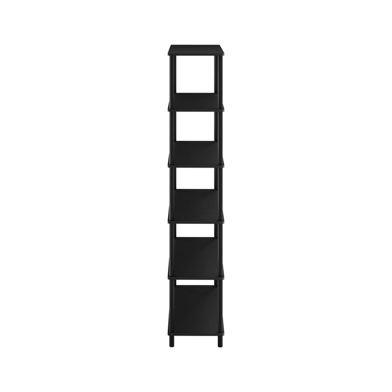 Oikiture Display Shelf 6 Tier Bookshelf Storage Rack Black