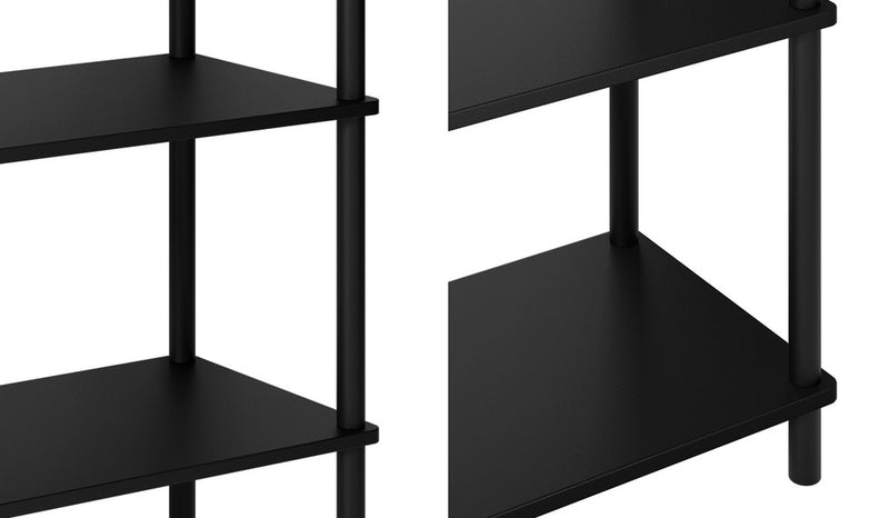 Oikiture Display Shelf 6 Tier Bookshelf Storage Rack Black