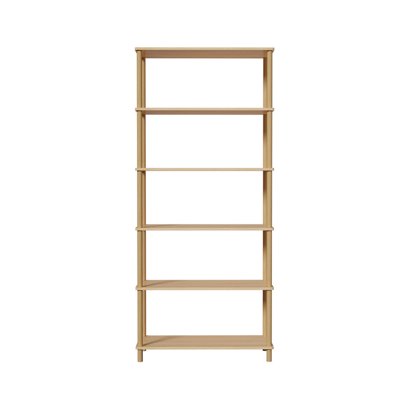Oikiture Display Shelf 6 Tier Bookshelf Storage Rack Natural