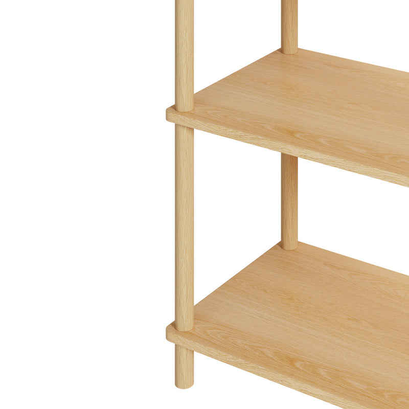 Oikiture Display Shelf 6 Tier Bookshelf Storage Rack Natural