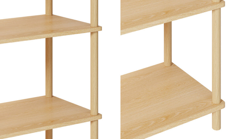 Oikiture Display Shelf 6 Tier Bookshelf Storage Rack Natural