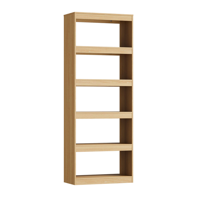 Oikiture 5 Tier Bookshelf Display Shelf Open Storage Cabinet Natural