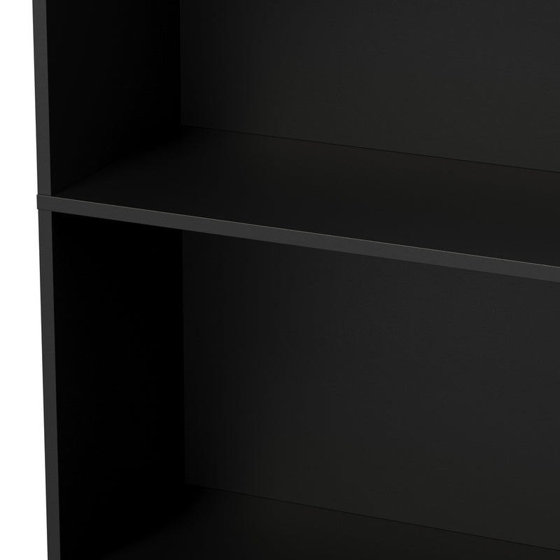 Oikiture Tall Bookcase Display Shelf 2 Door Adjustable Cabinet Black