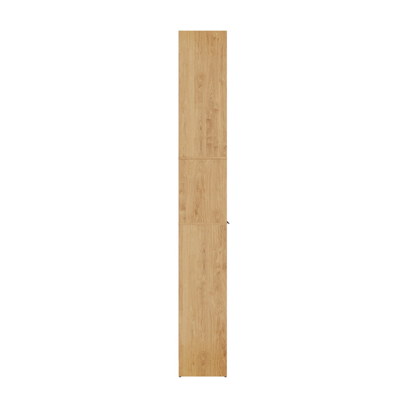 Oikiture Tall Bookcase Display Shelf 2 Door Adjustable Cabinet Natural