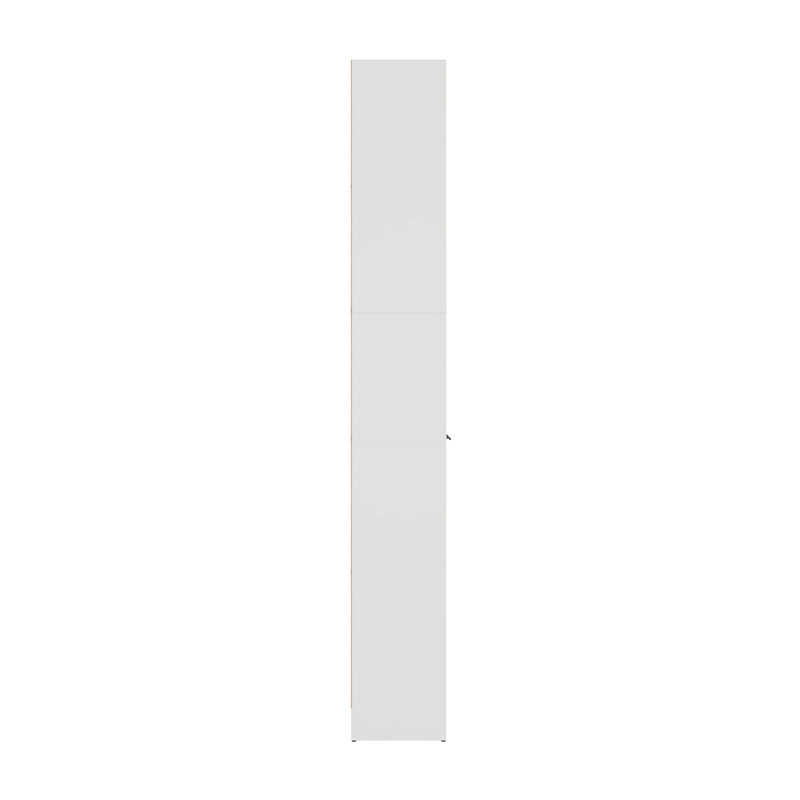 Oikiture Tall Bookcase Display Shelf 2 Door Adjustable Cabinet White