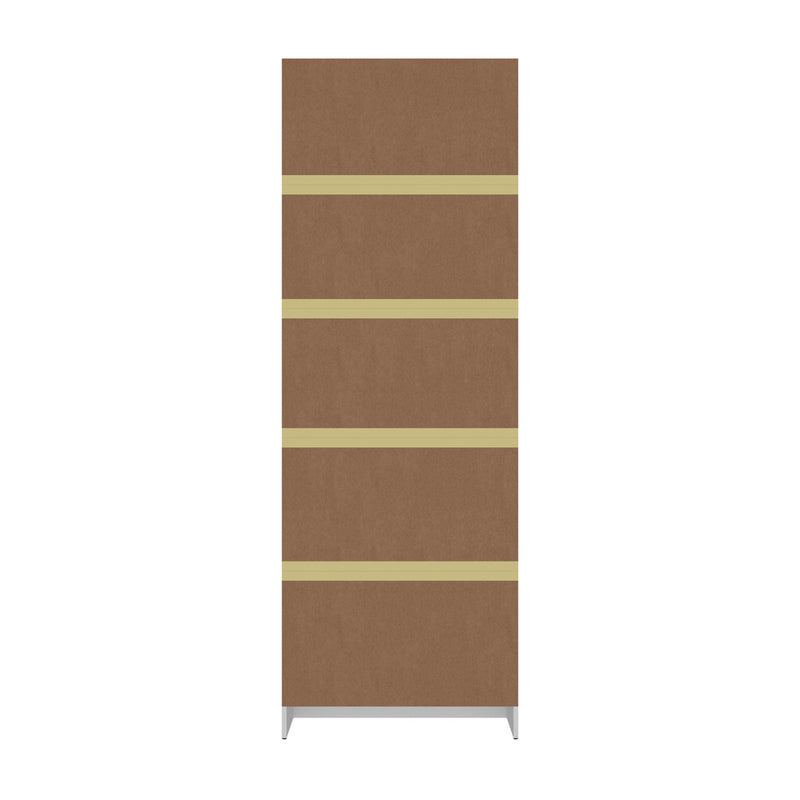 Oikiture Tall Bookcase Display Shelf 2 Door Adjustable Cabinet White