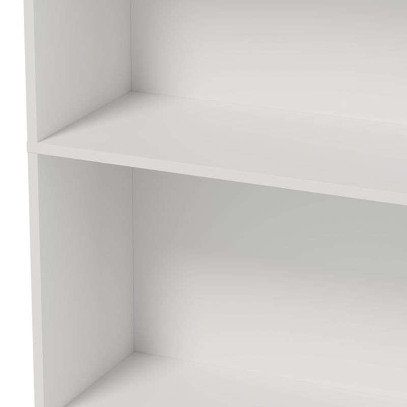 Oikiture Tall Bookcase Display Shelf 2 Door Adjustable Cabinet White