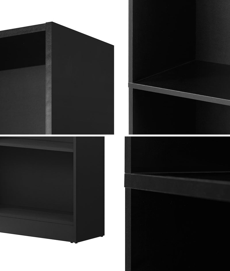 Oikiture Bookshelf Display Shelf 5-Tier Black