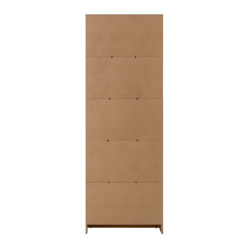 Oikiture Bookshelf Display Shelf 5-Tier Natural