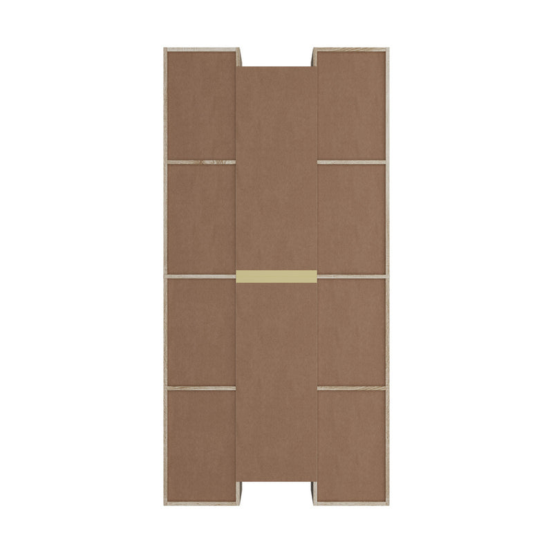 Oikiture Bookshelf Display Shelf CD DVD Storage Media Rack Natural