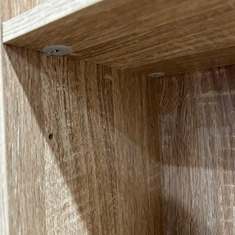 Oikiture Bookshelf Display Shelf CD DVD Storage Media Rack Natural