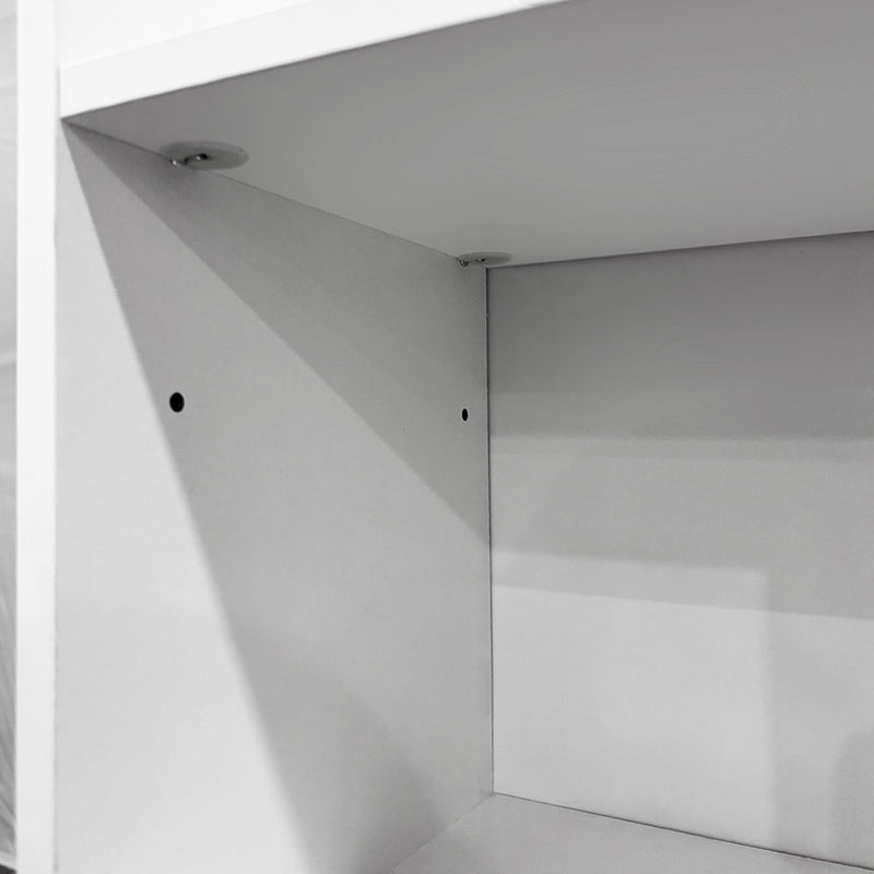 Oikiture Bookshelf Display Shelf CD DVD Storage Media Rack White