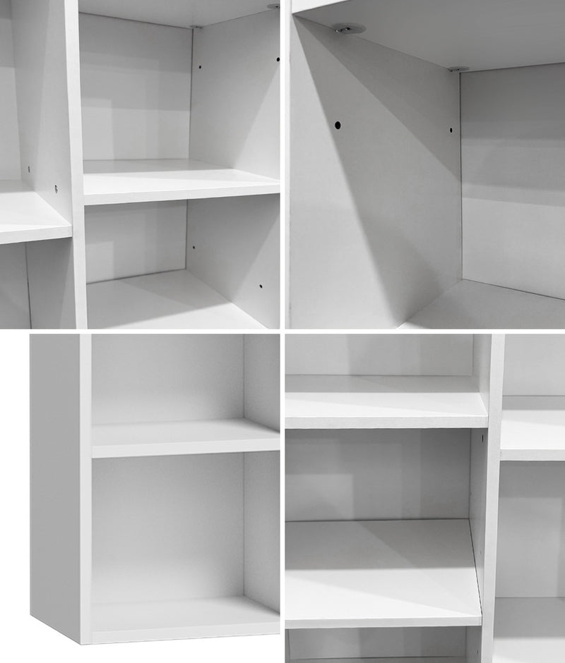 Oikiture Bookshelf Display Shelf CD DVD Storage Media Rack White
