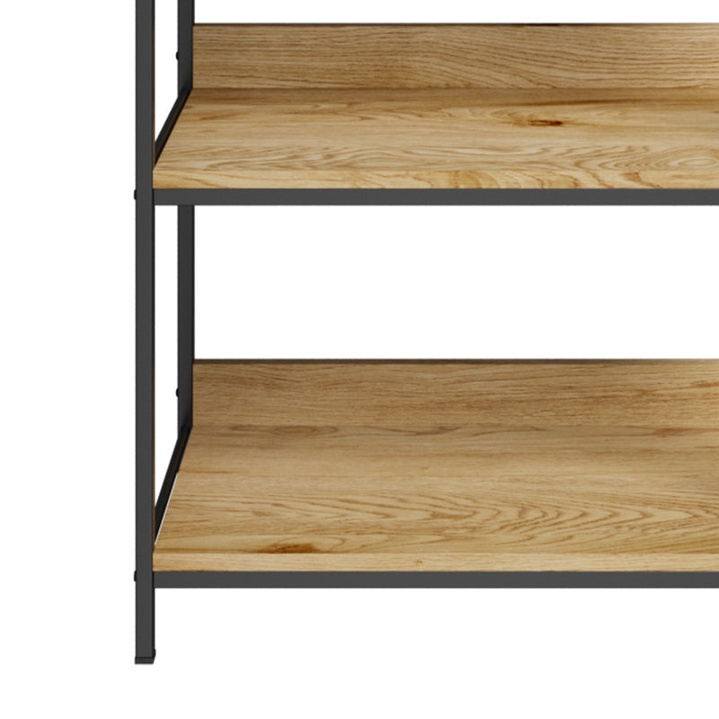 Oikiture Display Shelf 5 Tier Storage Shelves Black&Natural