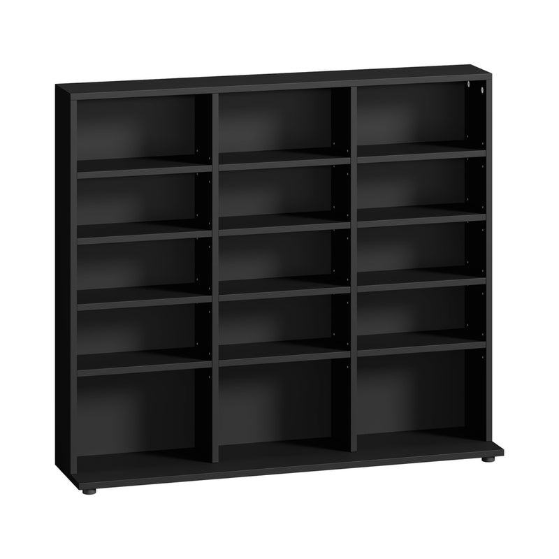 Oikiture Bookshelf Display Shelf Bookcase CD Media Storage Rack Black