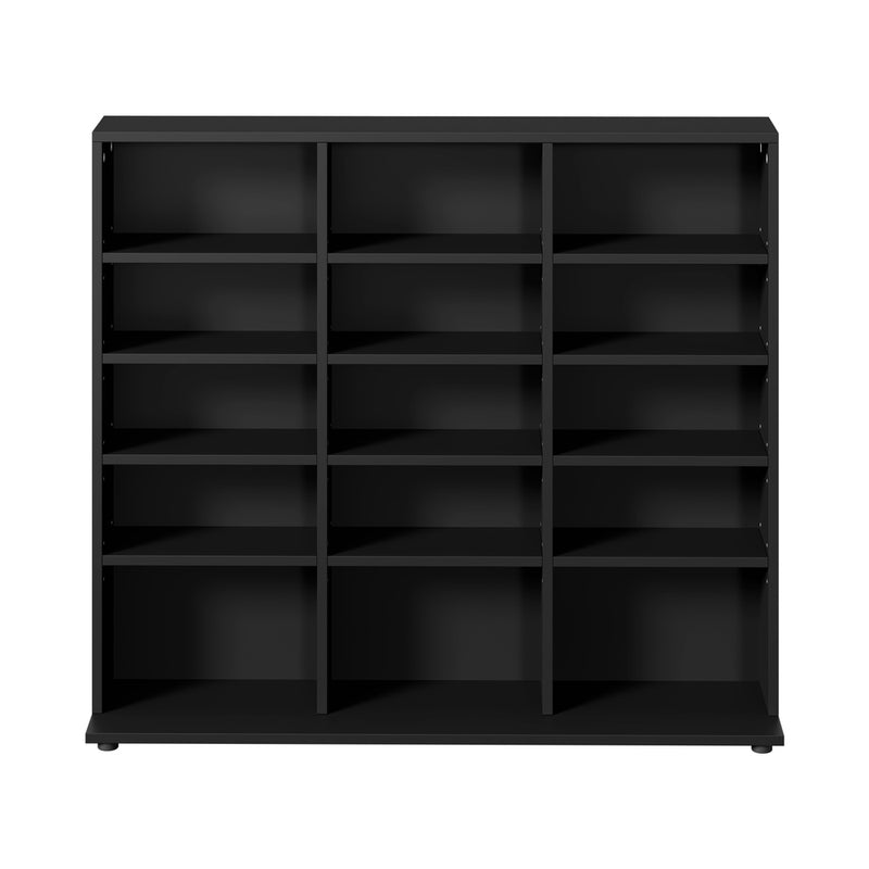 Oikiture Bookshelf Display Shelf Bookcase CD Media Storage Rack Black