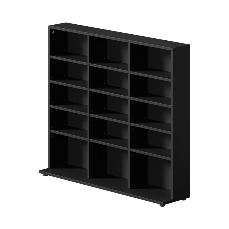 Oikiture Bookshelf Display Shelf Bookcase CD Media Storage Rack Black