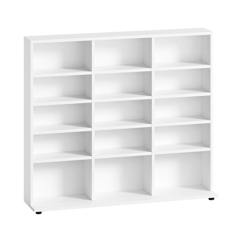 Oikiture Bookshelf Display Shelf Bookcase CD Media Storage Rack White