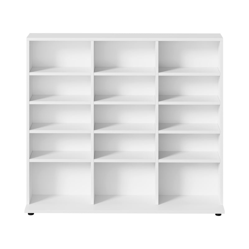 Oikiture Bookshelf Display Shelf Bookcase CD Media Storage Rack White