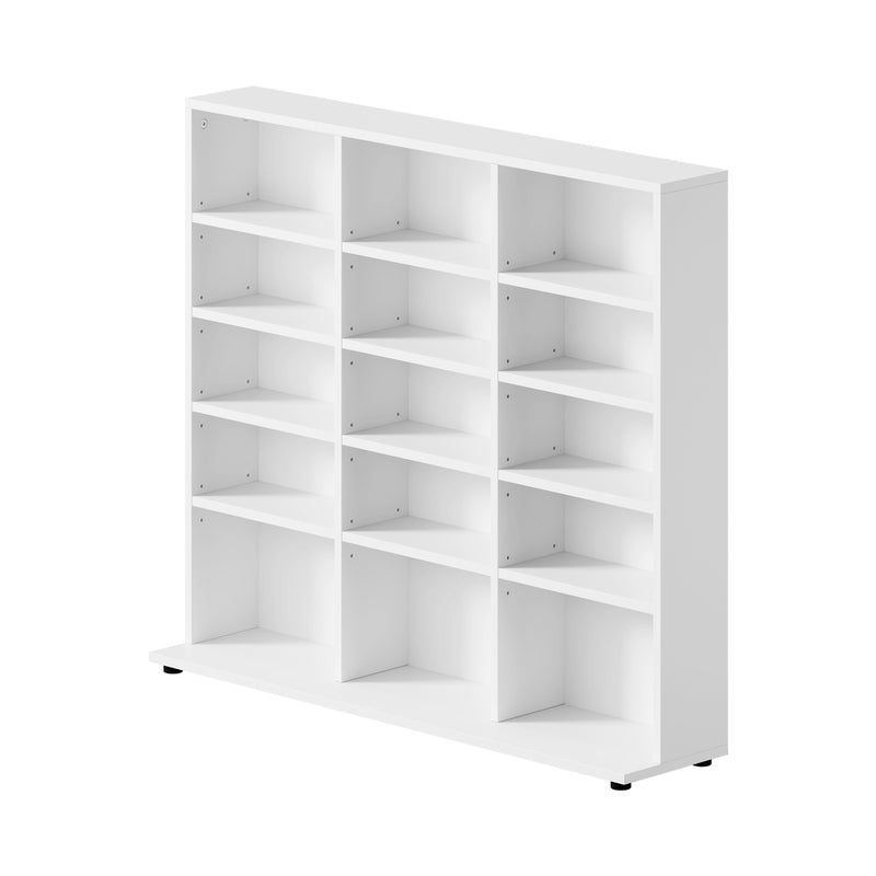 Oikiture Bookshelf Display Shelf Bookcase CD Media Storage Rack White