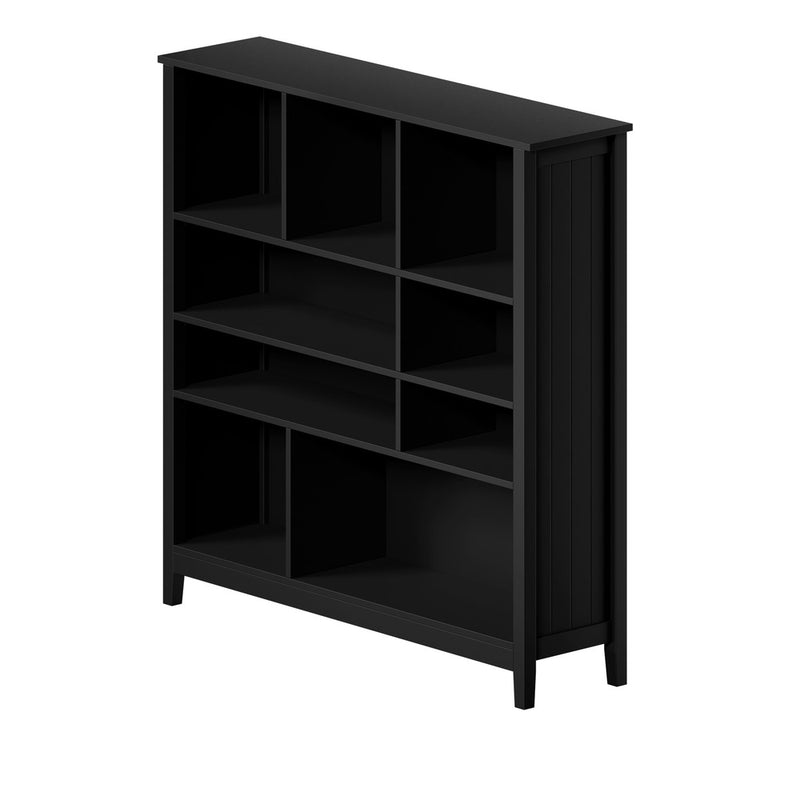 Oikiture Bookshelf Bookcase Display Shelf 4-Tier Storage Cabinet Black
