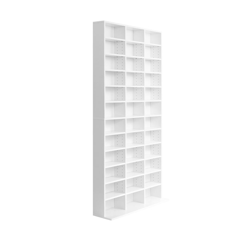 Oikiture Media Display Shelf 1044 CD/DVD Adjustable White