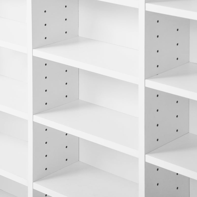 Oikiture Media Display Shelf 1044 CD/DVD Adjustable White