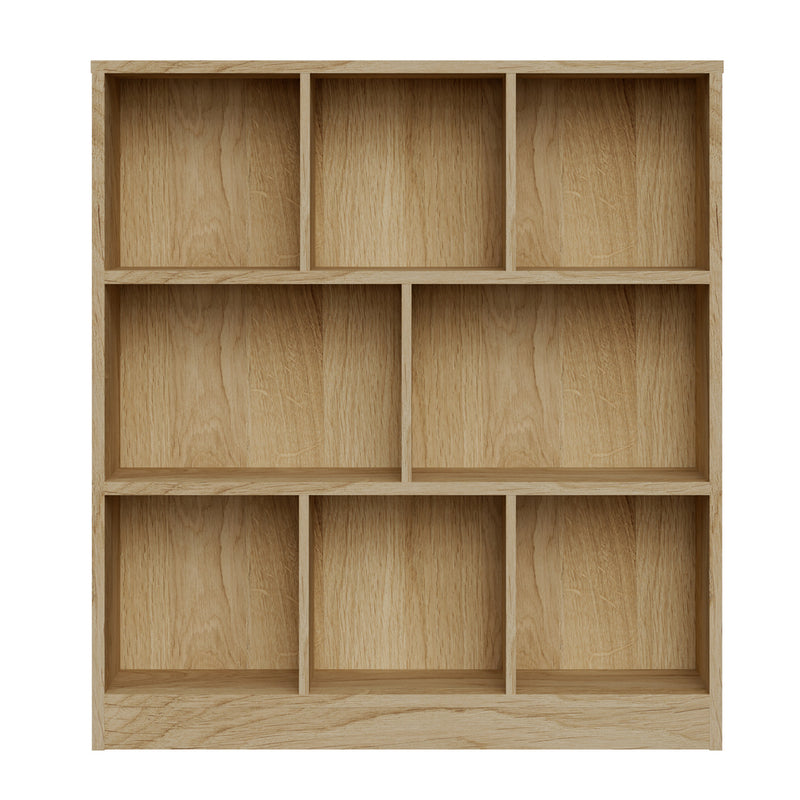 Oikiture Bookshelf Display Shelves Unit Storage Organizer Natural