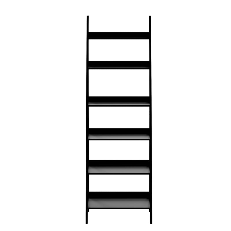 Oikiture Corner Ladder Shelf 6-Tier Display Rack Black