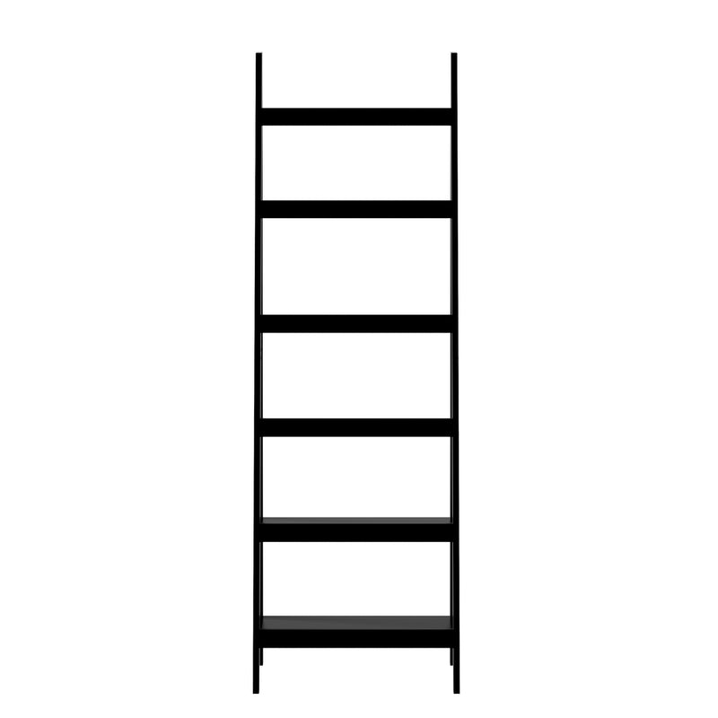 Oikiture Corner Ladder Shelf 6-Tier Display Rack Black