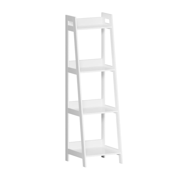 Oikiture Display Shelf 4 Tier Corner Ladder Shelves White