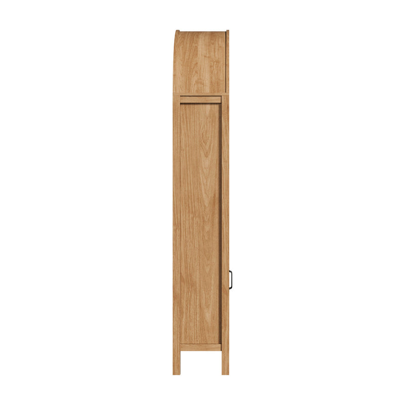 Oikiture Arched Bookshelf Display Case Bookshelves Storage Cabinet