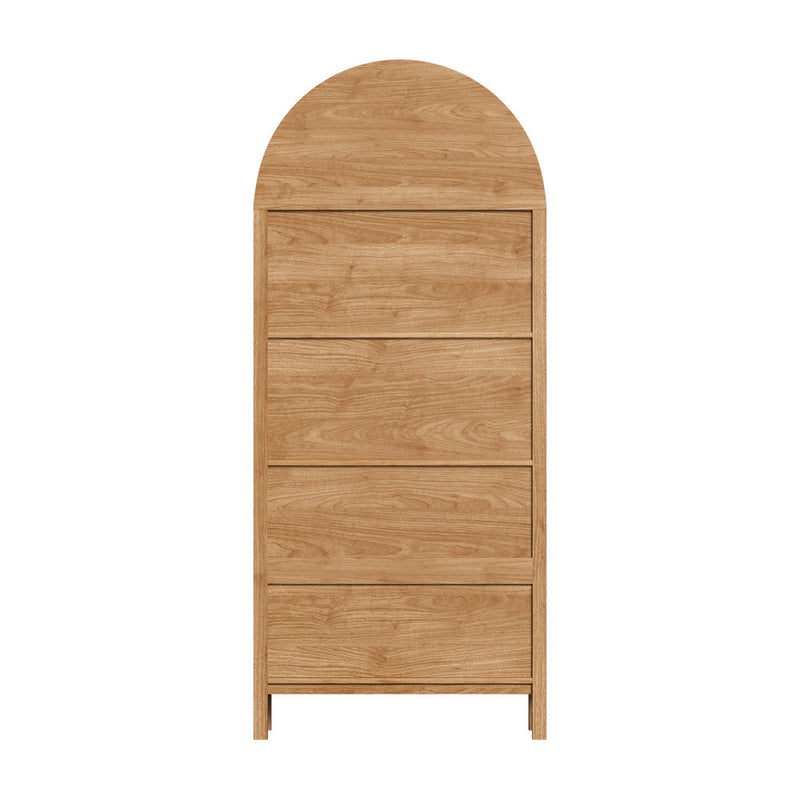 Oikiture Arched Bookshelf Display Case Bookshelves Storage Cabinet