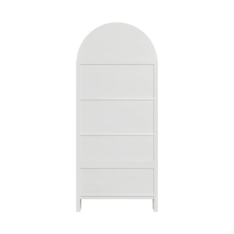 Oikiture Arched Bookshelf Display Shelf Bookcase Storage White