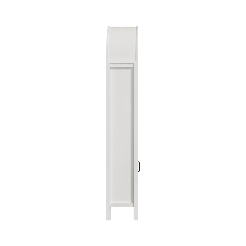 Oikiture Arched Bookshelf Display Shelf Bookcase Storage White