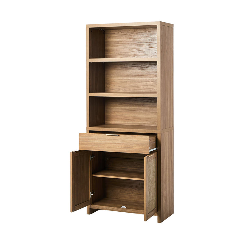 Oikiture Display Shelf Bookcase Adjustable Storage Cabinet 5 Tier
