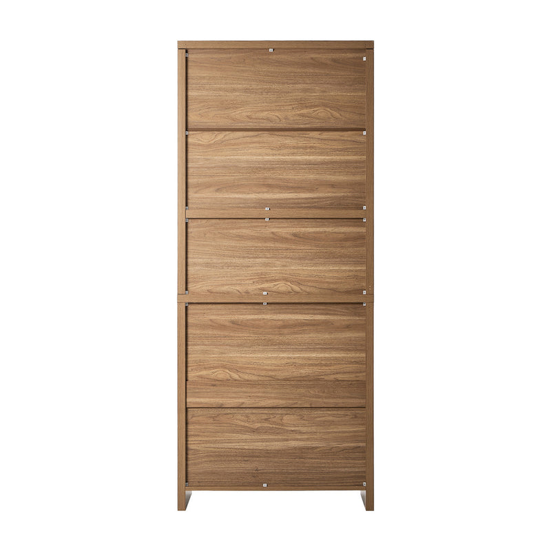 Oikiture Display Shelf Bookcase Adjustable Storage Cabinet 5 Tier